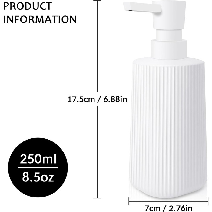 Дозатор мила скляний матовий HMJIA для кухні та ванної кімнати, з помповим механізмом
