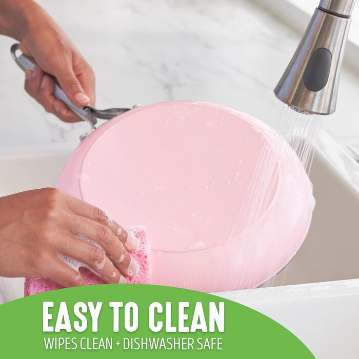 Набір сковорідок GreenLife Artisan, керамічне покриття, антипригарні, 20.3 см та 25.4 см, з нержавіючої сталі, без PFAS, придатні для миття в посудомийній машині, жаростійкі, рожеві