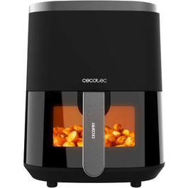Фритюрниця без олії Cecotec Cecofry Fantastik Window 4000, 4 л, 1400 Вт, 9 програм, сенсорне управління, PerfectCoo, 80-200ºC, чорний