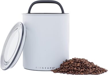 Airscape Coffee Storage Canister (1.1 kg dry beans) – large kilogram-sized container, patented airtight lid presses air out to preserve food freshness (gray)