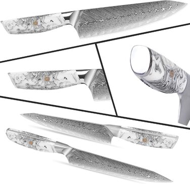 Японський ніж SHANGDAO Kiritsuke 20 см, 67 шарів сталі, ніж шеф-кухаря для кухні, суші