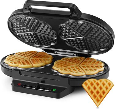 Heart-Shaped Waffle Maker - YASHE SW-2122M - Double Waffle Plates, Non-Stick Coating, Adjustable Temperature, 1200W