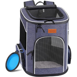 Рюкзак для кота Morpilot, рюкзак для собаки, складаний рюкзак для домашніх тварин з прозорим вікном, дихаючий та легкий, блакитний, 33L x 28B x 42H см