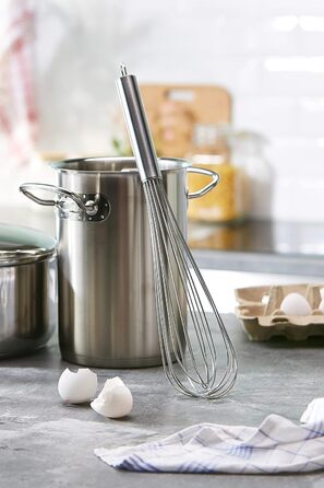 Вінчик термоhauser Schneebesen з нержавіючої сталі, 40 см, з нержавіючою ручкою та гачком для підвішування, 16 петель