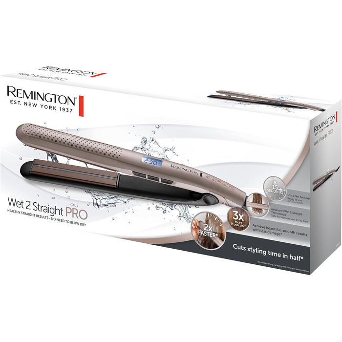 Випрямляч для волосся Remington Wet2Straight Pro S7970 - для мокрого та сухого волосся, LCD-дисплей, 140-230°C