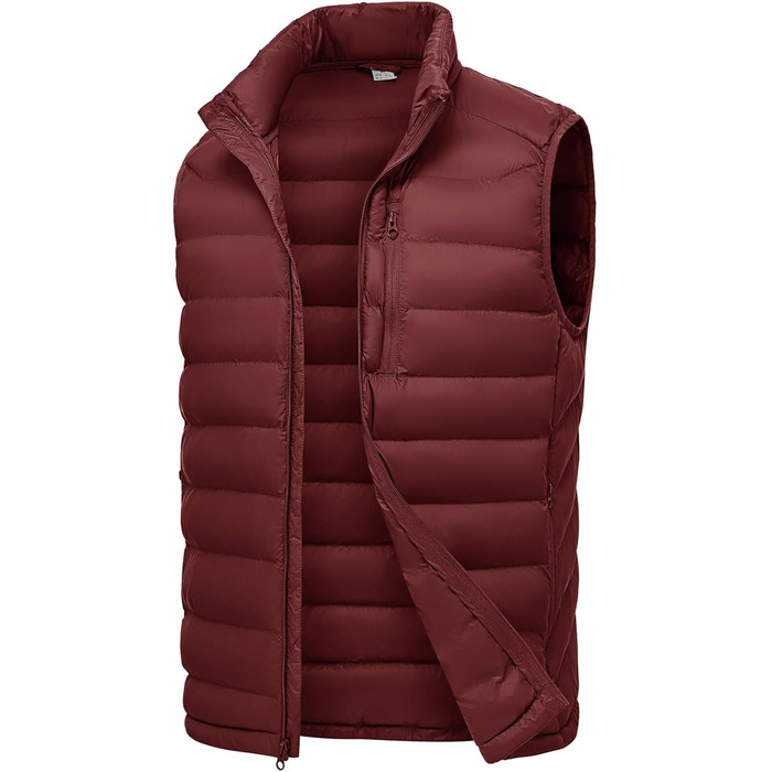 Чоловіча жилетка Rdruko з еко-замші, тепла зимова жилетка для активного відпочинку та туризму, 5 кишень (XL, Бордовий)