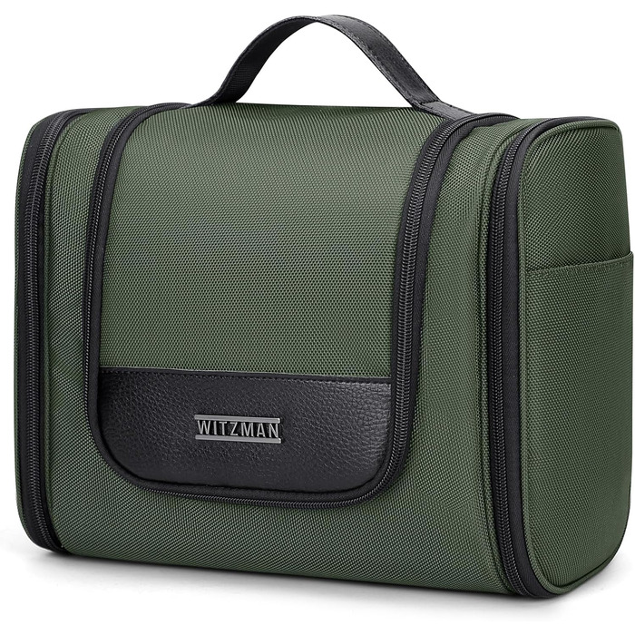 Дорожня косметичка для гігієни WITZMAN — велика водонепроникна сумка-органайзер з підвісом для чоловіків та жінок, армійський зелений (B690)