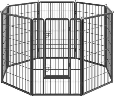 Вольєр для тварин Feandrea Freilaufgege, XL, 77 x 120 см, чорний, з 8 панелей, для дому та вулиці