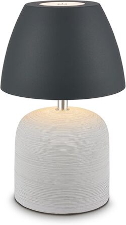 LED-лампа BRILONER настільна бездротова IP44 з сенсором, регулюванням яскравості, керамічним цоколем, для спальні, читання, декору, на вулицю, 13,5x22 см (сіро-антрацит)