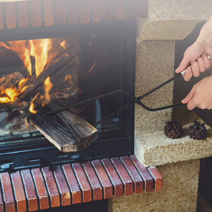 Relaxdays 5-Piece Fireplace Set in Black