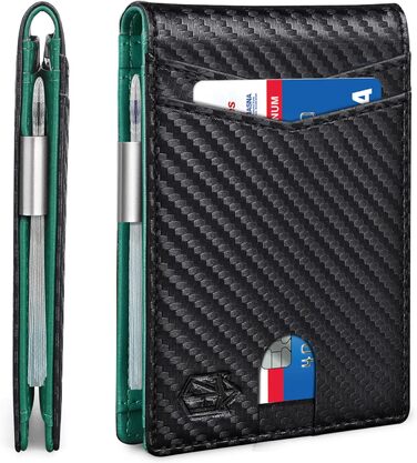 Чоловічий гаманець Zitahli Sport-Fan: 10-12 карт, RFID-захист, шкіряний, тонкий, з відділенням для грошей та візитки