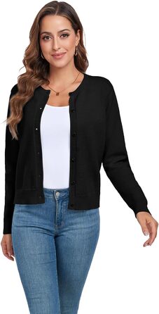 Кардиган жіночий KESSER, чорний, розмір M: теплий, класичний, з довгим рукавом, з ґудзиками, для осені та зими