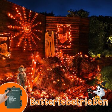 Ланцюжок прикрас Ollny з 150 LED, 15 метрів, тепле біле світло, 8 режимів, таймер, IP44, для дому та саду, вечірки, Різдва (зелений кабель)