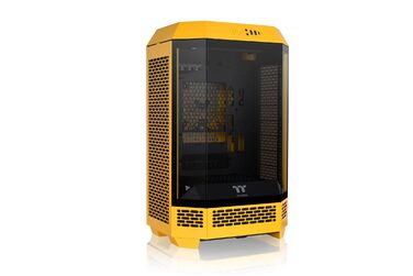 Thermaltake The Tower 300 Bumblebee - Корпус ПК Micro Tower (Micro-ATX/mini-ITX) з вертикальним дизайном, 3 скляні панелі, 2 вентилятори 140mm, підтримка радіатора 420mm