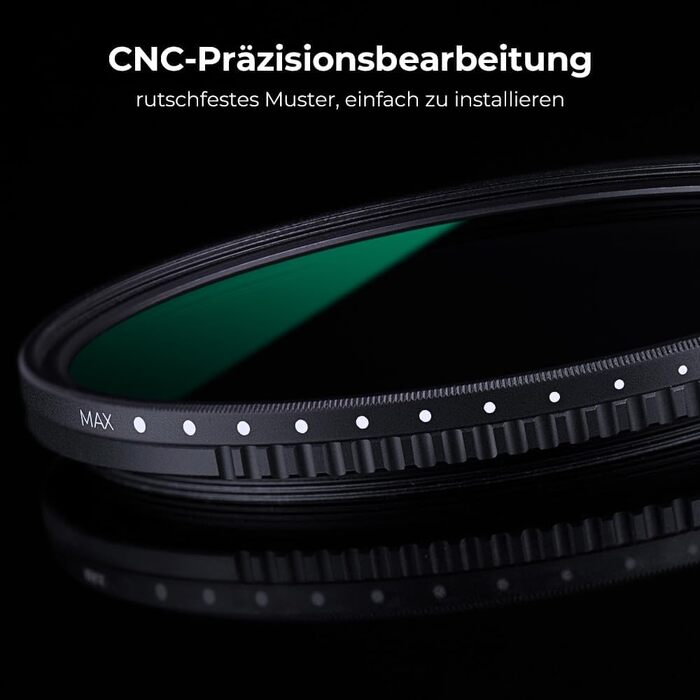 Фільтр ND K&F Concept Nano-D Serie 82mm, змінний (ND8-2000), 3-11 ступенів затемнення