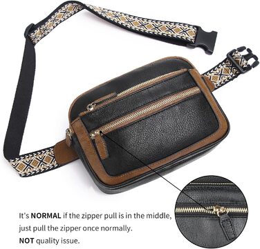 Чоловіча та жіноча поясна сумка з натуральної шкіри, універсальна сумка через плече, сумка на пояс, чорно-коричнева (10#)