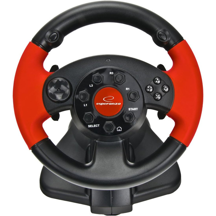 Руль Esperanza EG103 для ПК/PS2/PS3 USB High Octane Чорний/Червоний