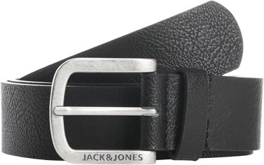 Чоловічий шкіряний ремінь JACK & JONES JACHARRY з металевою пряжкою, чорний