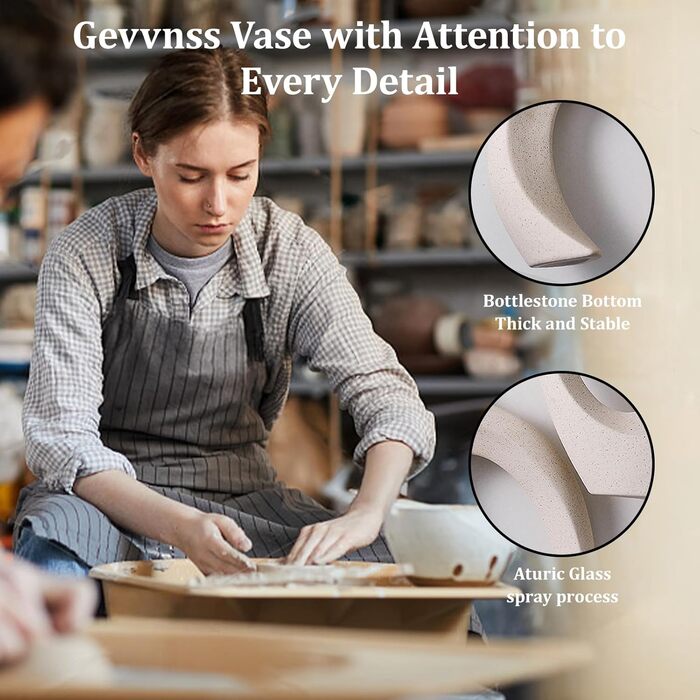 Керамічна ваза для квітів: стильна ваза в скандинавському стилі для дому, декор для вітальні та спальні