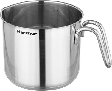 Karcher 14-Piece Stainless Steel Cookware Set with Glass Lids - Induction Compatible