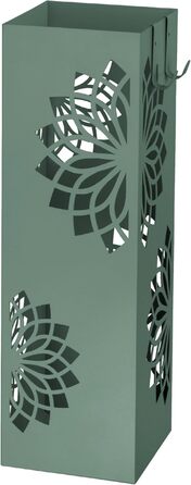 Підставка для парасольки Baroni Home з сучасним дизайном, металева з мандалою, 2 гачки та знімна ємність для збору води, 16 x 16 x 49 см, зелена