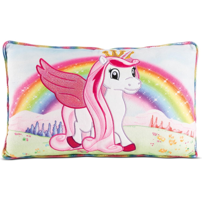 Дитяча подушка NICI Lissy PONY Einhorn Tamani 43x25 см, м'яка кольорова подушка-єдиноріг для дітей і дорослих, для дому, садочка або подорожей