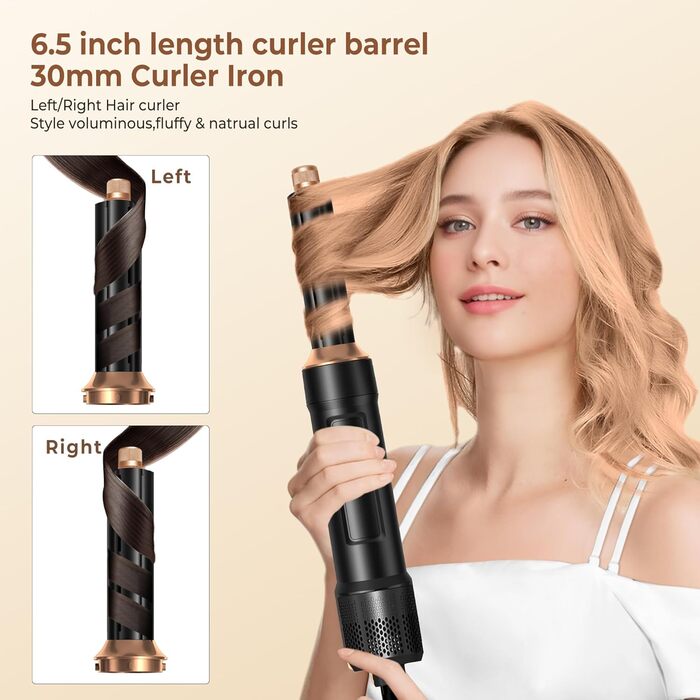 Набір для укладки волосся Pro Hairstyler 6 в 1: фен-щітка, плойка, іонізація, 1000W, чорний