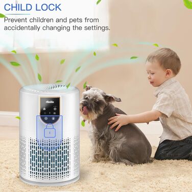 Повітряний фільтр для алергіків з HEPA фільтром H13, очищує до 45 м², 12W, видаляє пил, пилок, шерсть тварин та запахи, 25dB (AP0801) Fine