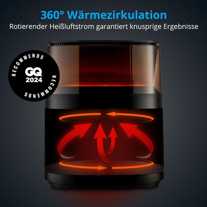 Аерофритюрниця MEDION X10 XL, 5 л, 1500 Вт, з вікном, автоматичні програми, функція розпилення води, хрустка їжа