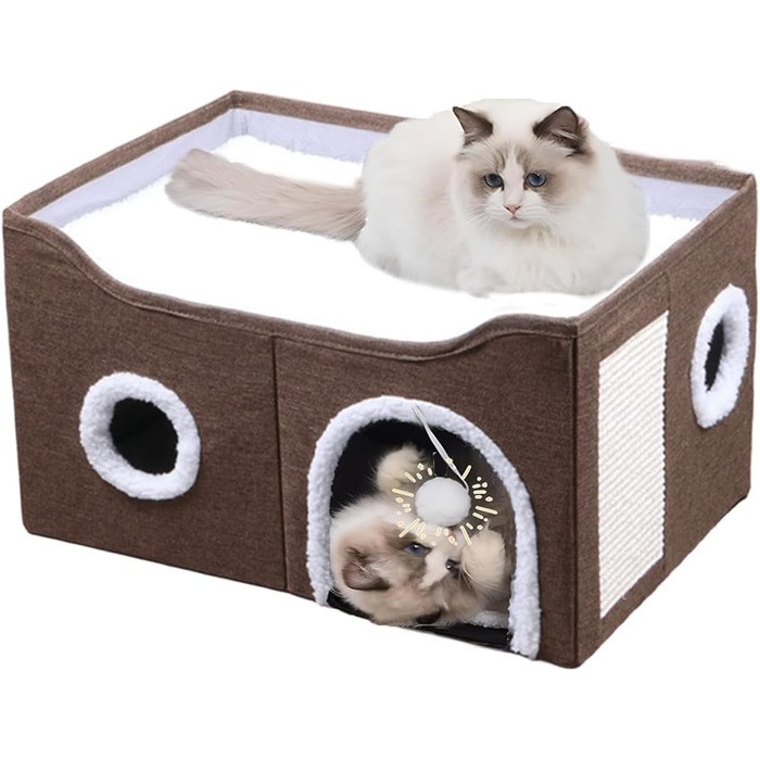 Кігтеточка-будиночок для котів Ernan Katzenhöhle, коричнева, середнього розміру