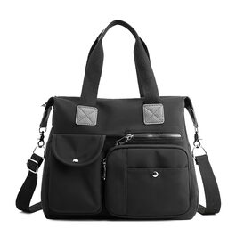 Сумка жіноча DIRRONA велика – містка сумка-шопер для міста, роботи, університету та подорожей, знімний ремінь, чорна