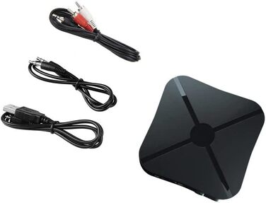 Передавач аудіо Retoo 2-в-1 Bluetooth адаптер з кабелями Aux 3.5mm та RCA, передавач/приймач, бездротовий, для авто, TV, стерео, HiFi, колонки, навушники, низька затримка