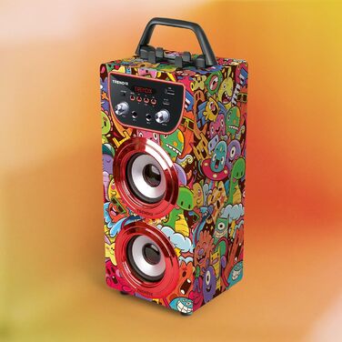 Караоке машина дитяча Trendix Rosa з 2 мікрофонами, FM-радіо, USB, Bluetooth, SD-карти. Музична коробка з мікрофоном - подарунок для дітей (Monster Club)