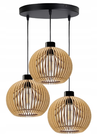 Підвісна LED-лампа ONE Loft: дерево, 3 точки освітлення, цоколь E27