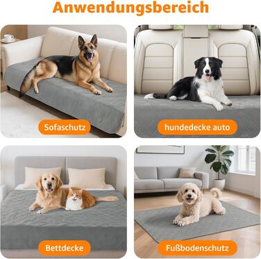 Водонепроникний коврик для собак Pick For Life, 97x190 см, сірий. Захист дивану та ліжка, легко миється. Підходить для великих та маленьких собак