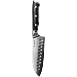 Кухонний ніж Santoku Damaso 12,7 см, 67 шарів дамаск, японський, Black Pearl