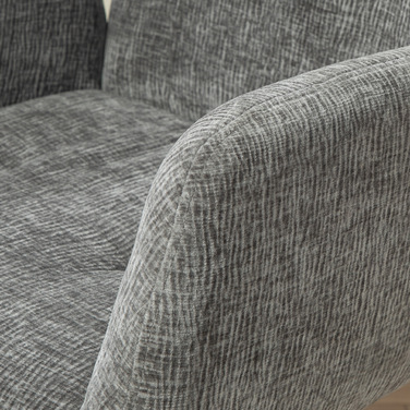 HOMCOM Swivel Armchair Lounge Chair with Wool-Linen Look, Modern Upholstered Chair with Button Tufting, Steel Legs, for Living Room, Bedroom, Dark Grey | Aosom