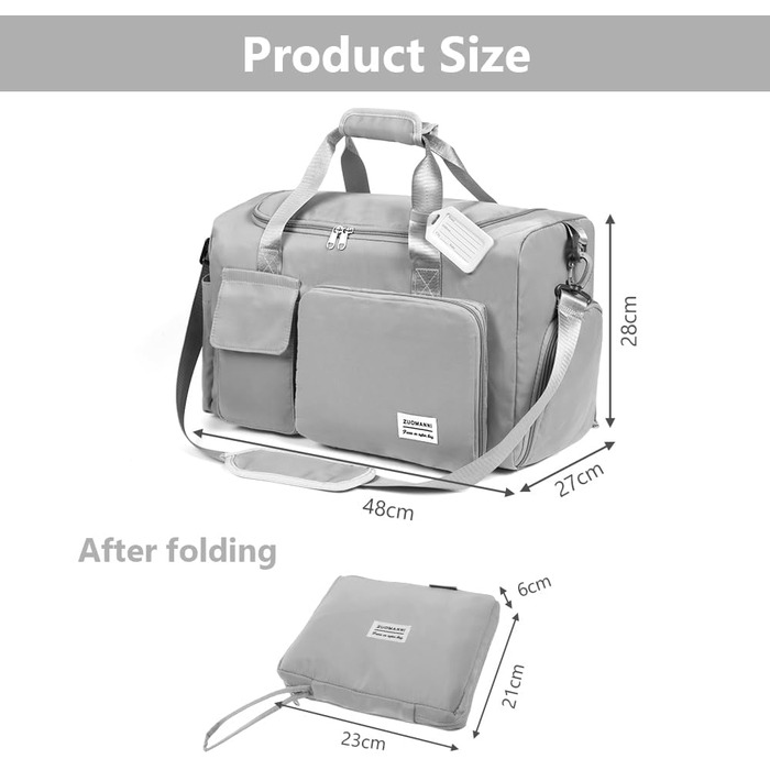 Спортивна сумка Flintronic 35L: водонепроникна дорожня сумка-валіза для подорожей, вихідних та спорту (з біркою) - синій (#5 сірий)