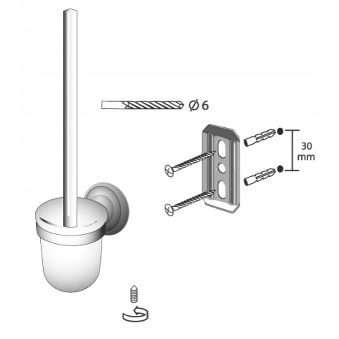 Керамічний підставний тримач для щітки Bisk 06305