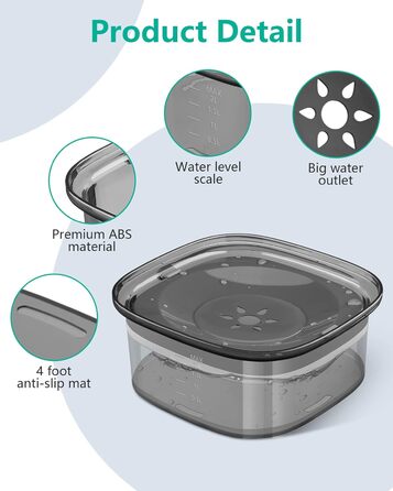 Миска для собак PETTOM 2L, проти проливання, чорна