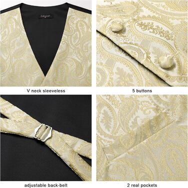 Костюм для чоловіків Enision: жилет, краватка, нагрудна хустинка. Набір для весілля, вечірки, ділових зустрічей. Розміри XS-6X, колір: морський/шампань