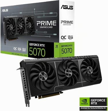 Ігрова відеокарта ASUS Prime GeForce RTX 5070 12GB GDDR7 OC Edition, чорна