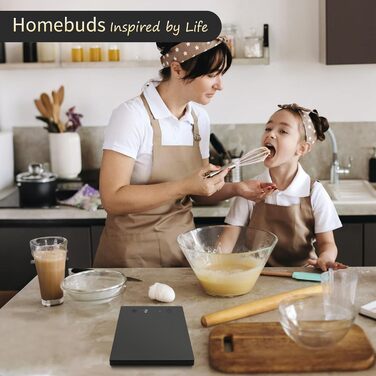 Кухонні ваги Homebuds 10 кг, цифрові, точність 1 г, LED, чорні. Для приготування та випічки.
