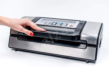 Професійний вакуумний пакувальник Maxxo VM Profi з подвійною зварювальною лінією, 20 л/хв, 900 мбар, для пакування продуктів харчування, з нержавіючої сталі