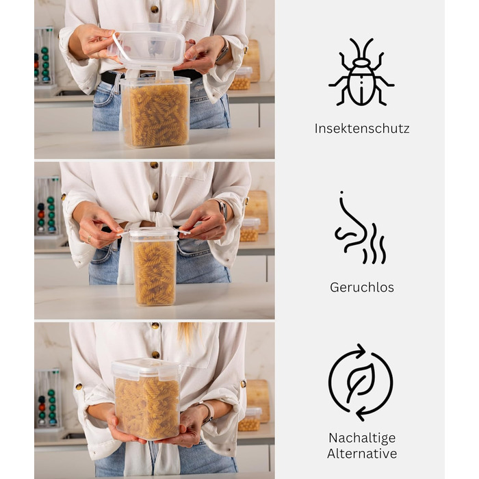 Набір контейнерів для зберігання Deco haus® з кришкою (24 шт.) - для кухні, продуктів, круп, борошна