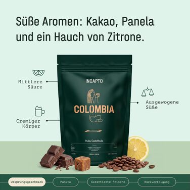 Спешелті кава в зернах Incapto Колумбія Huila, 100% арабіка для еспресо, SCA 84 бали, 1 кг