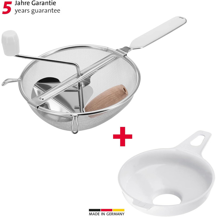 Westmark Canning Set S - Kitchen Strainer & Canning Funnel for Jam, Puree or Mash - 20cm Diameter - Particularly Easy to Clean (2-piece Set) 2-piece Set