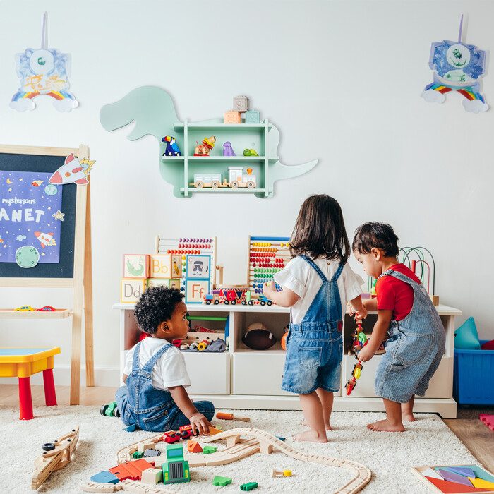 Relaxdays Kids Shelf Dino for the Wall