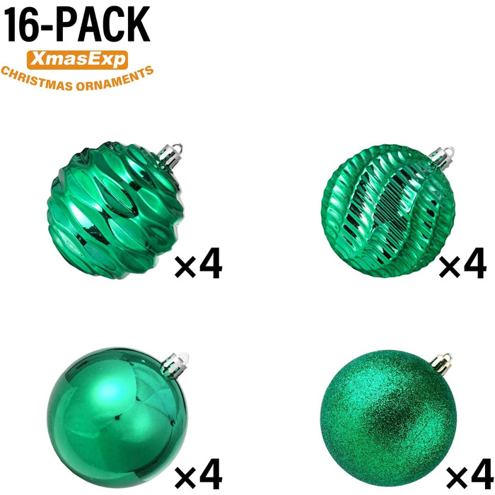 Новорічні кулі-прикраси XmasExp (8 см, м'ятно-зелені) – 20 шт. Міцні, для ялинки, декор на свята, весілля, Різдво.