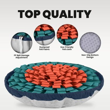 PET ARENA килимок для нюхання собак – інтелектуальна іграшка для собак, велика, регульована, миється (помаранчево-блакитний)